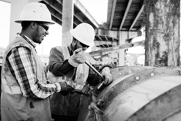 McInnis Construction employees at work building bridges